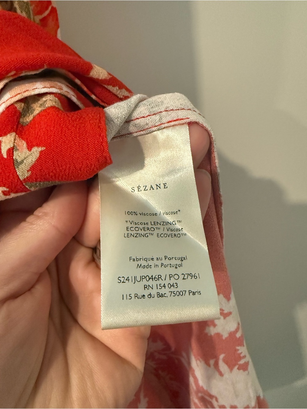 NWT Sezane Red Floral Tabata skirt size 38 - Picture 6 of 8